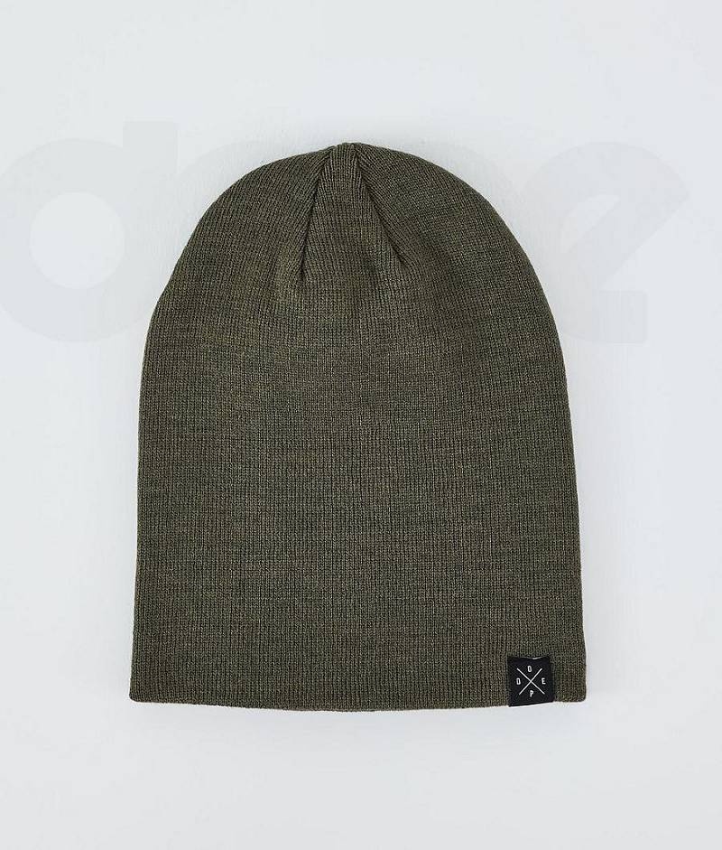 Olive Men's Dope Solitude Beanies | India_D1965