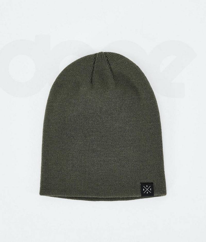 Olive Men's Dope Solitude Beanies | India_D1484