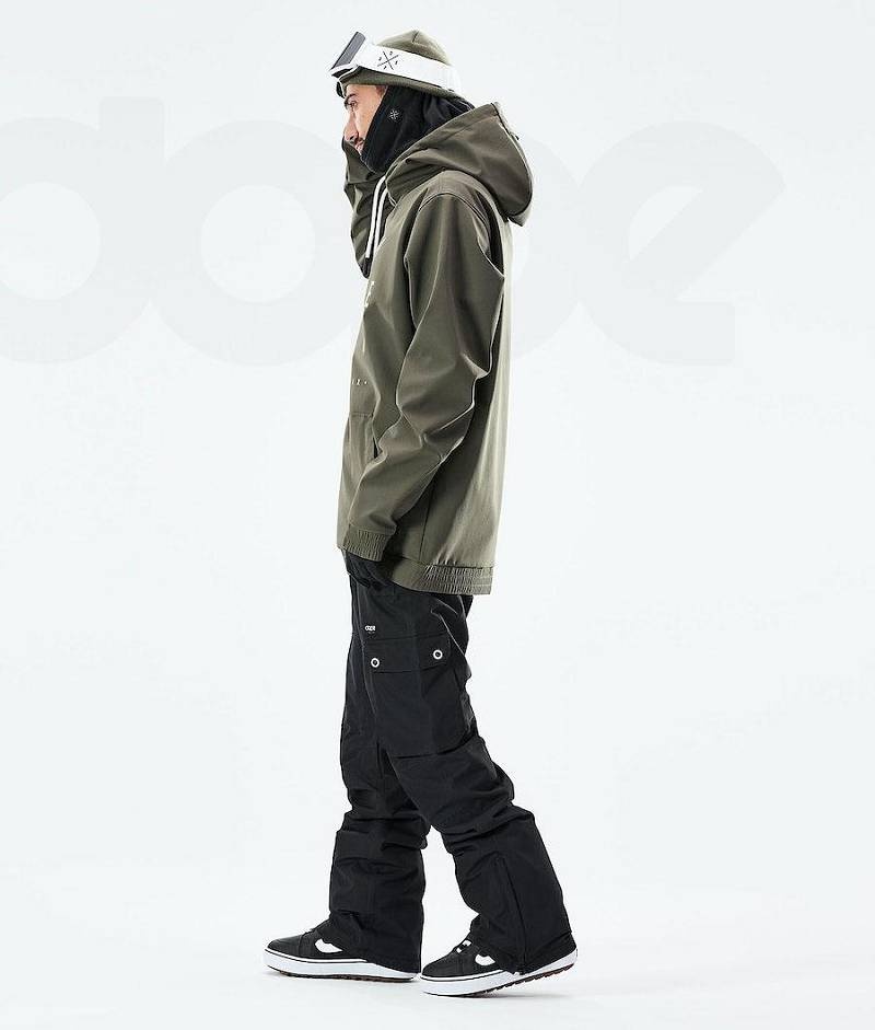 Olive Men's Dope Yeti 2021 Snowboard Jackets | India_D2043