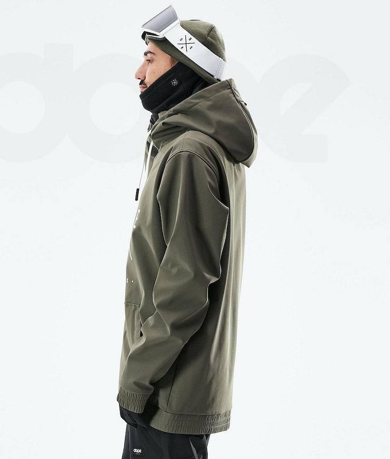 Olive Men's Dope Yeti 2021 Snowboard Jackets | India_D2043