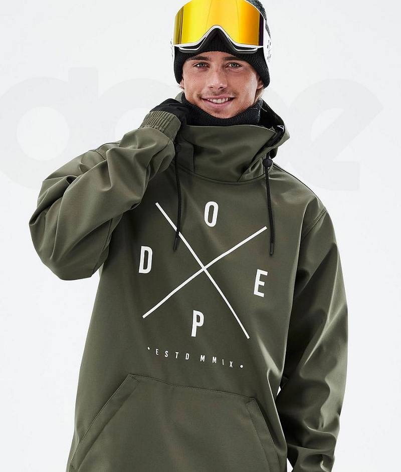 Olive Men's Dope Yeti Ski Jackets | India_D2254