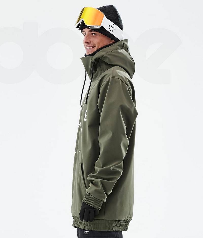 Olive Men's Dope Yeti Ski Jackets | India_D2254