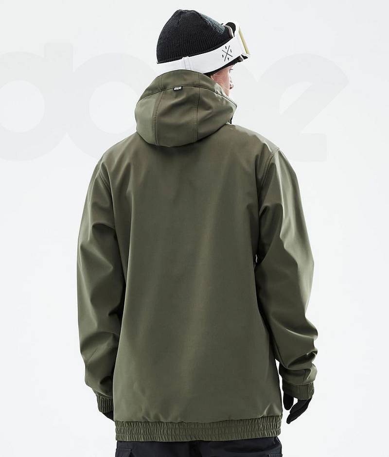 Olive Men's Dope Yeti Ski Jackets | India_D2254