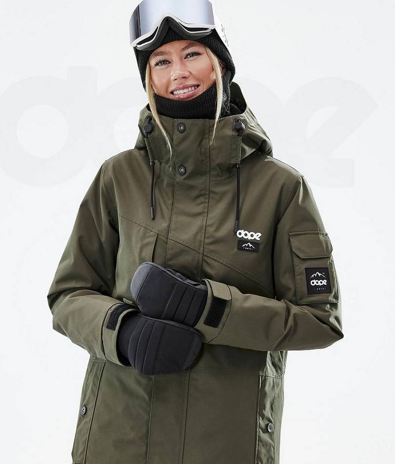 Olive Women's Dope Adept W Snowboard Jackets | India_D2188