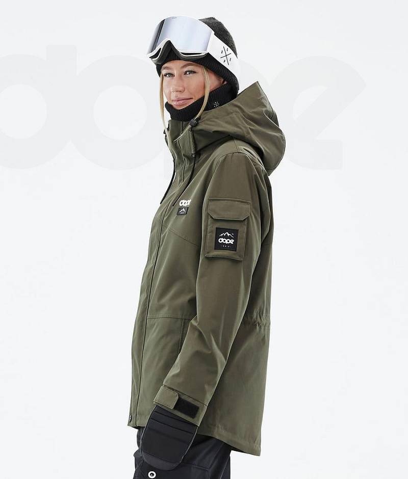 Olive Women's Dope Adept W Snowboard Jackets | India_D2188