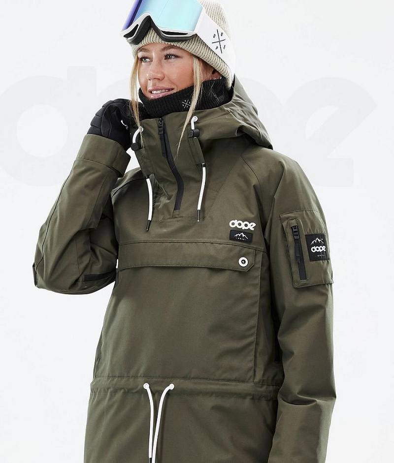 Olive Women's Dope Annok W Ski Jackets | India_D1732