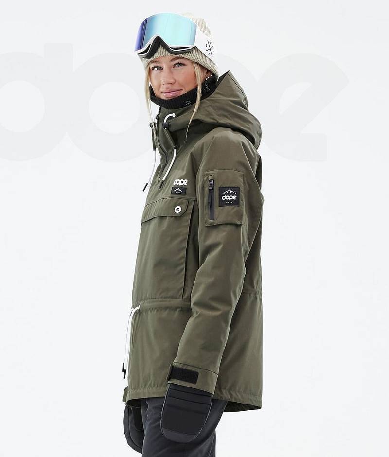 Olive Women's Dope Annok W Ski Jackets | India_D1732