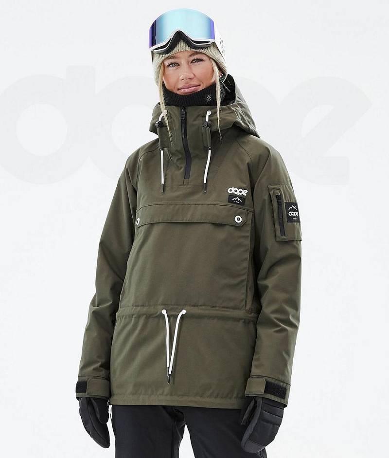 Olive Women\'s Dope Annok W Snowboard Jackets | India_D1334