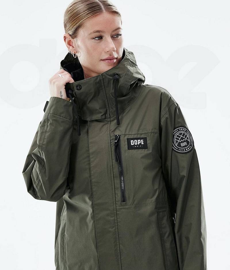 Olive Women's Dope Blizzard Light W Full Zip Outdoor Jackets | India_D2475