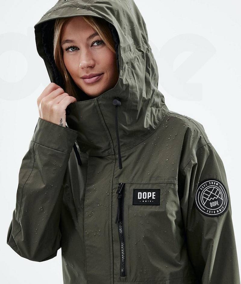 Olive Women's Dope Blizzard Light W Full Zip Outdoor Jackets | India_D2475