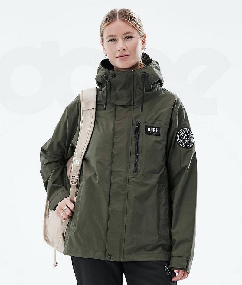 Olive Women\'s Dope Blizzard Light W Full Zip Outdoor Jackets | India_D2475