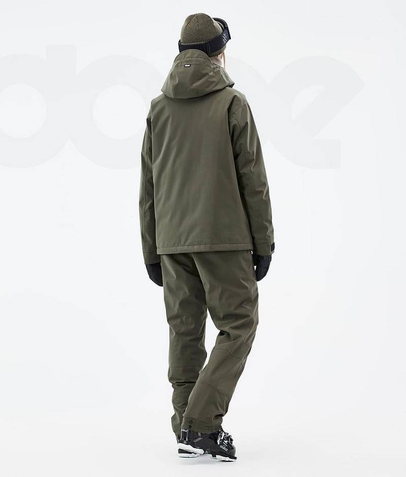 Olive Women's Dope Blizzard W Ski Jackets | India_D1658