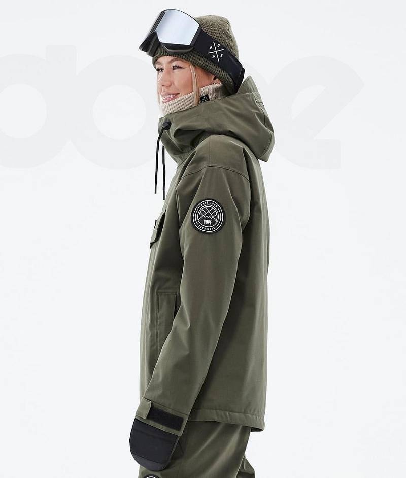 Olive Women's Dope Blizzard W Ski Jackets | India_D1658