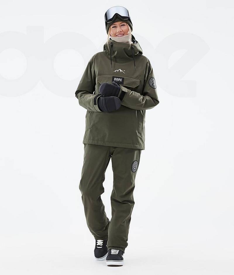 Olive Women's Dope Blizzard W Snowboard Jackets | India_D2069