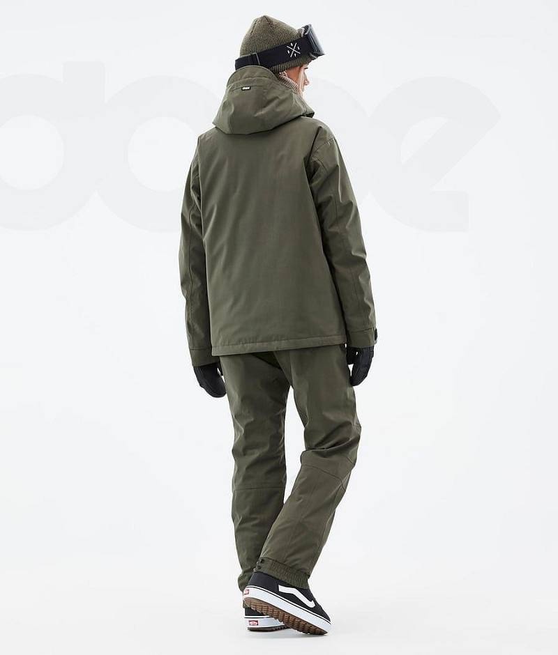 Olive Women's Dope Blizzard W Snowboard Jackets | India_D2069