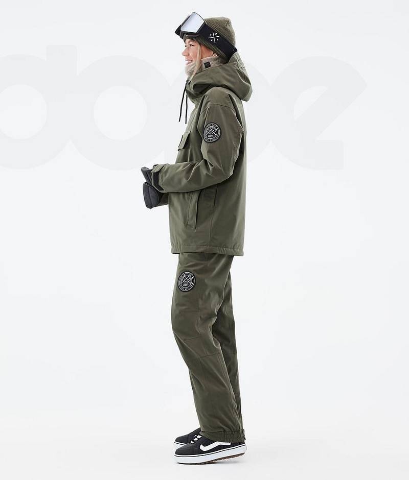 Olive Women's Dope Blizzard W Snowboard Jackets | India_D2069