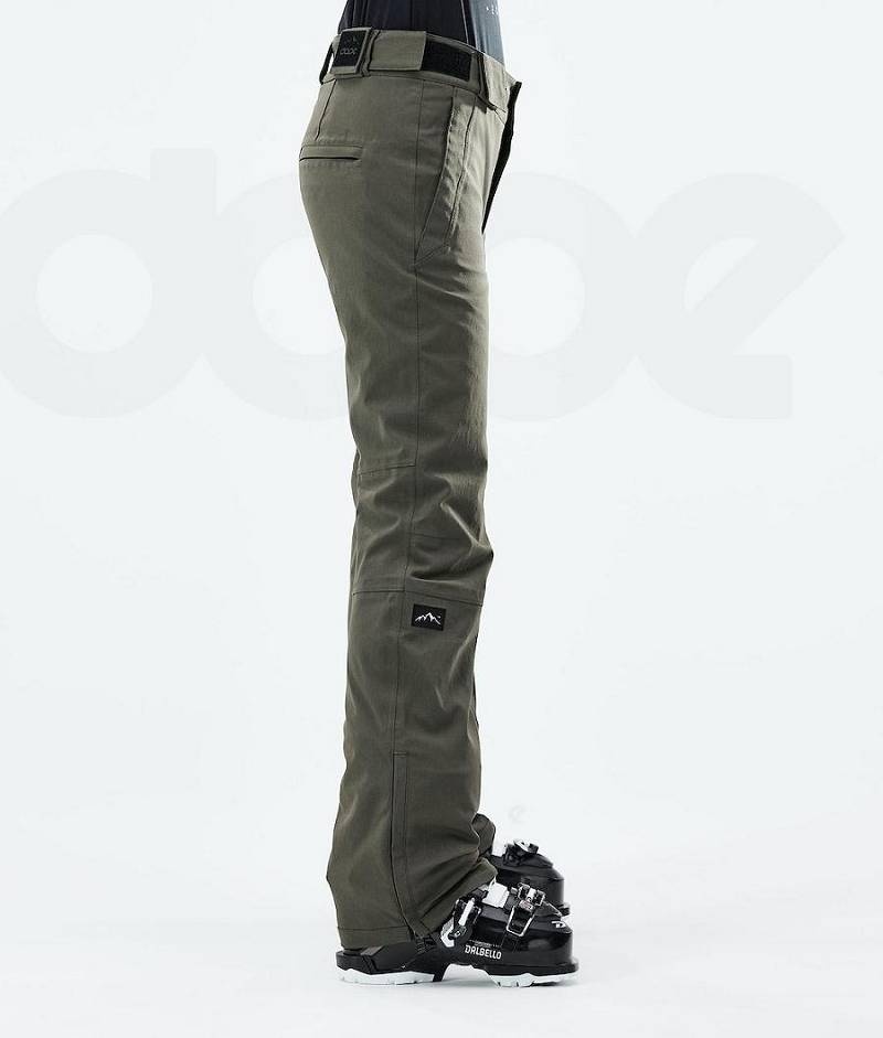 Olive Women's Dope Con W 2021 Ski Pants | India_D2270