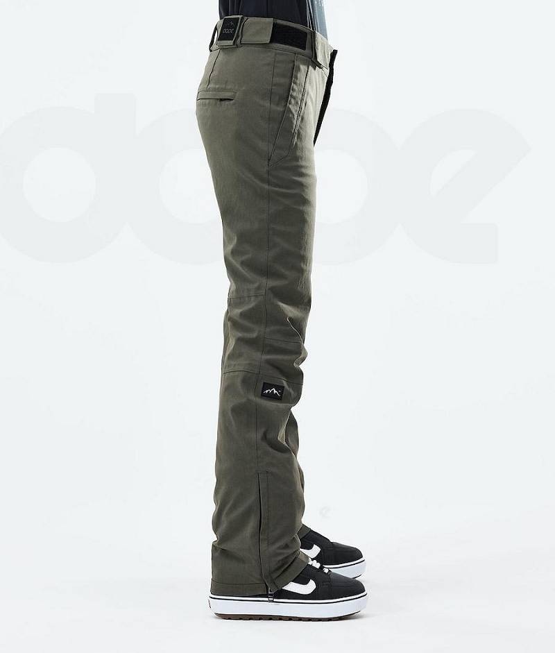 Olive Women's Dope Con W 2021 Snowboard Pants | India_D1244