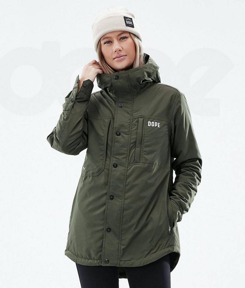 Olive Women\'s Dope Insulated W Outdoor Jackets | India_D2520