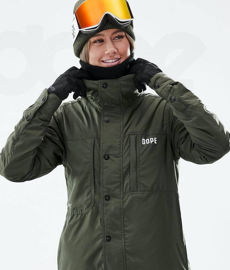 Olive Women's Dope Insulated W Ski Jackets | India_D2096