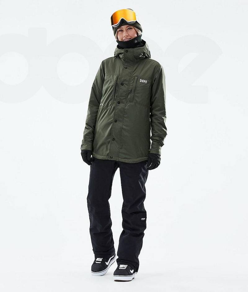 Olive Women's Dope Insulated W Snowboard Jackets | India_D1724