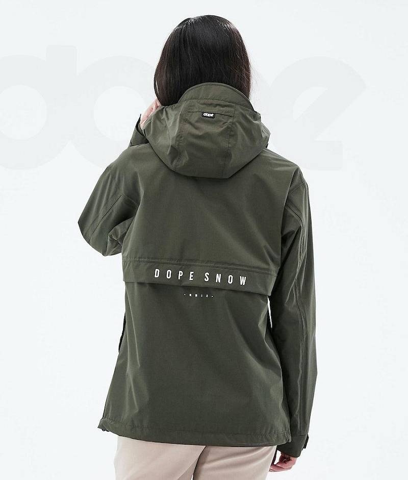 Olive Women's Dope Legacy Light W Outdoor Jackets | India_D1271