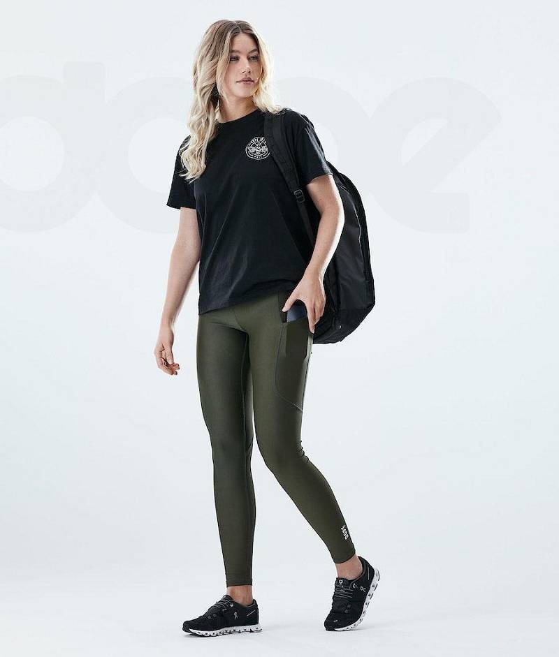 Olive Women's Dope Lofty Tech Leggings | India_D1285