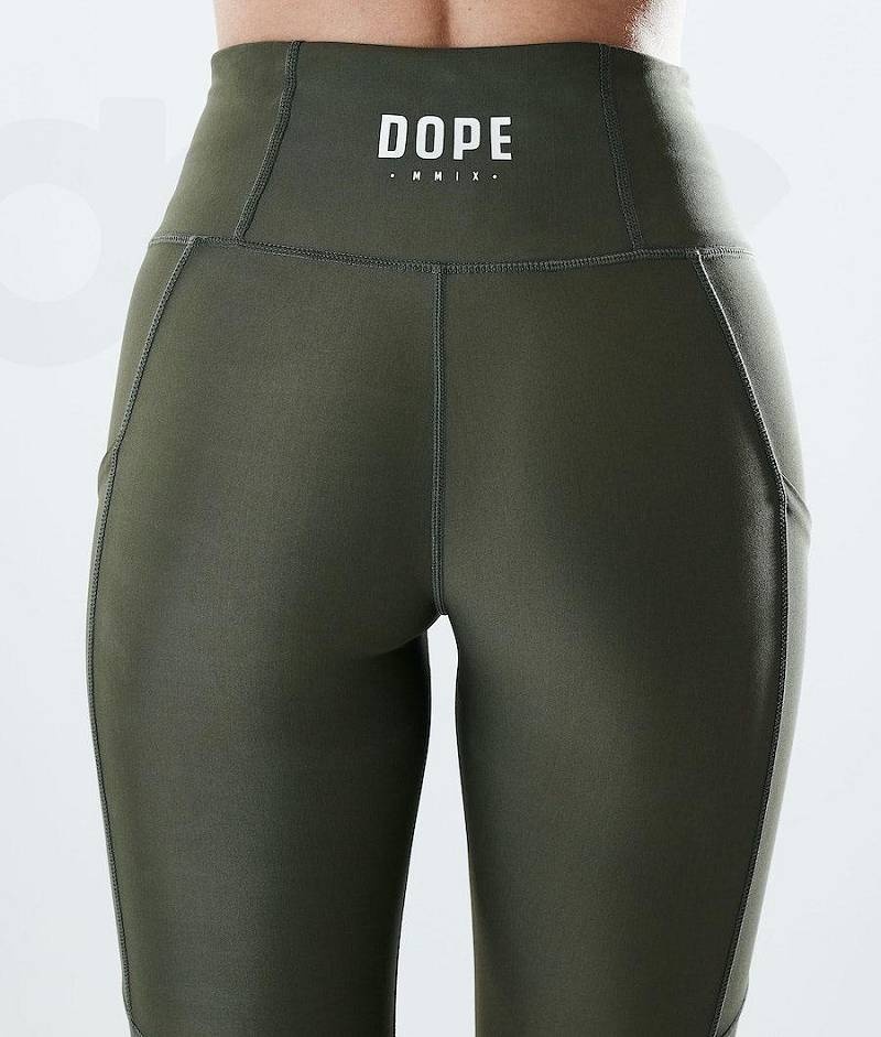 Olive Women's Dope Lofty Tech Leggings | India_D1285