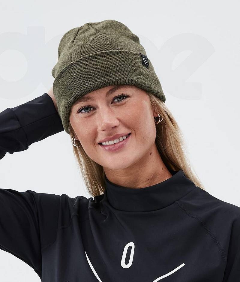 Olive Women's Dope Solitude Beanies | India_D2062