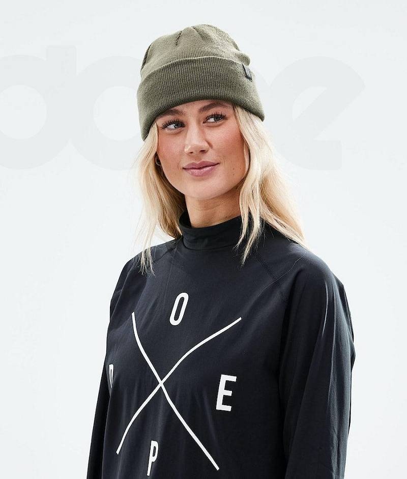 Olive Women's Dope Solitude Beanies | India_D1835