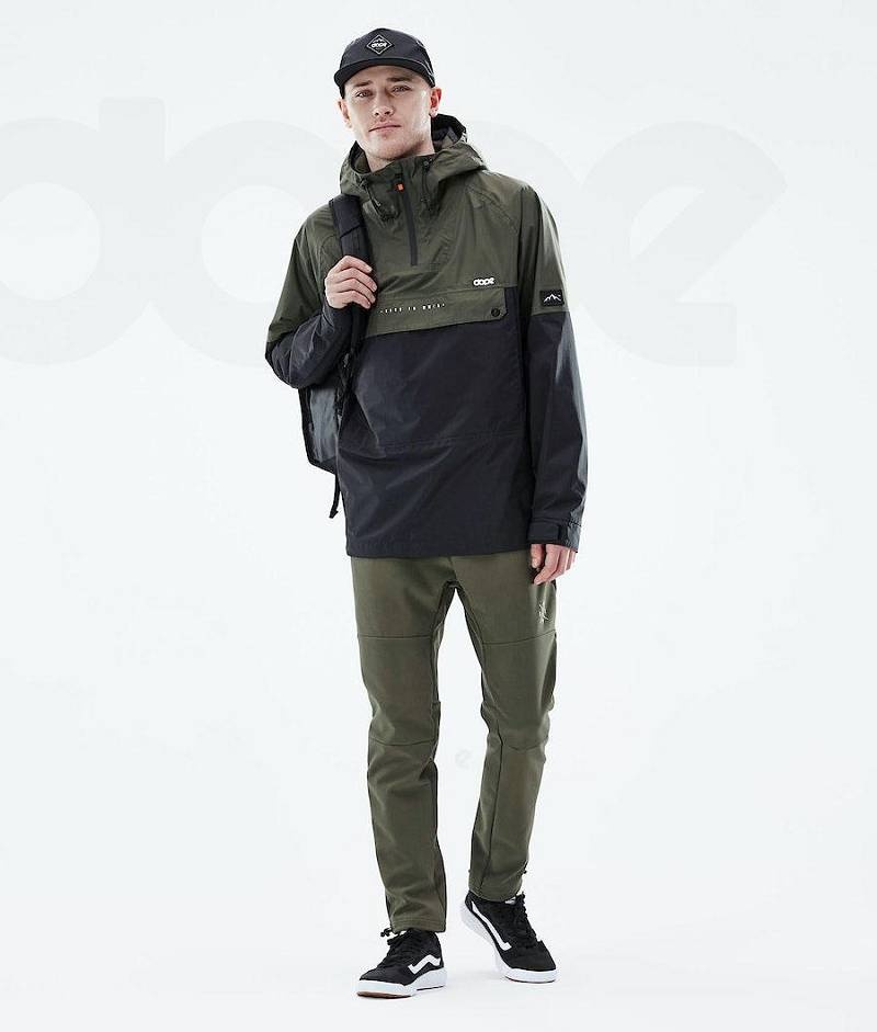 Olive / Black Men's Dope Hiker Light Outdoor Jackets | India_D1237