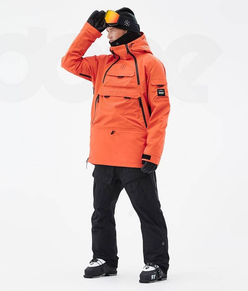 Orange Men's Dope Akin Ski Jackets | India_D1459