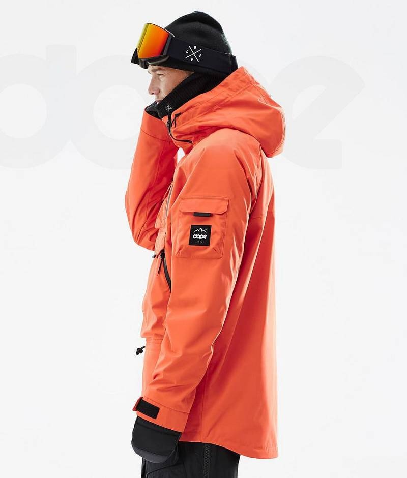 Orange Men's Dope Akin Ski Jackets | India_D1459