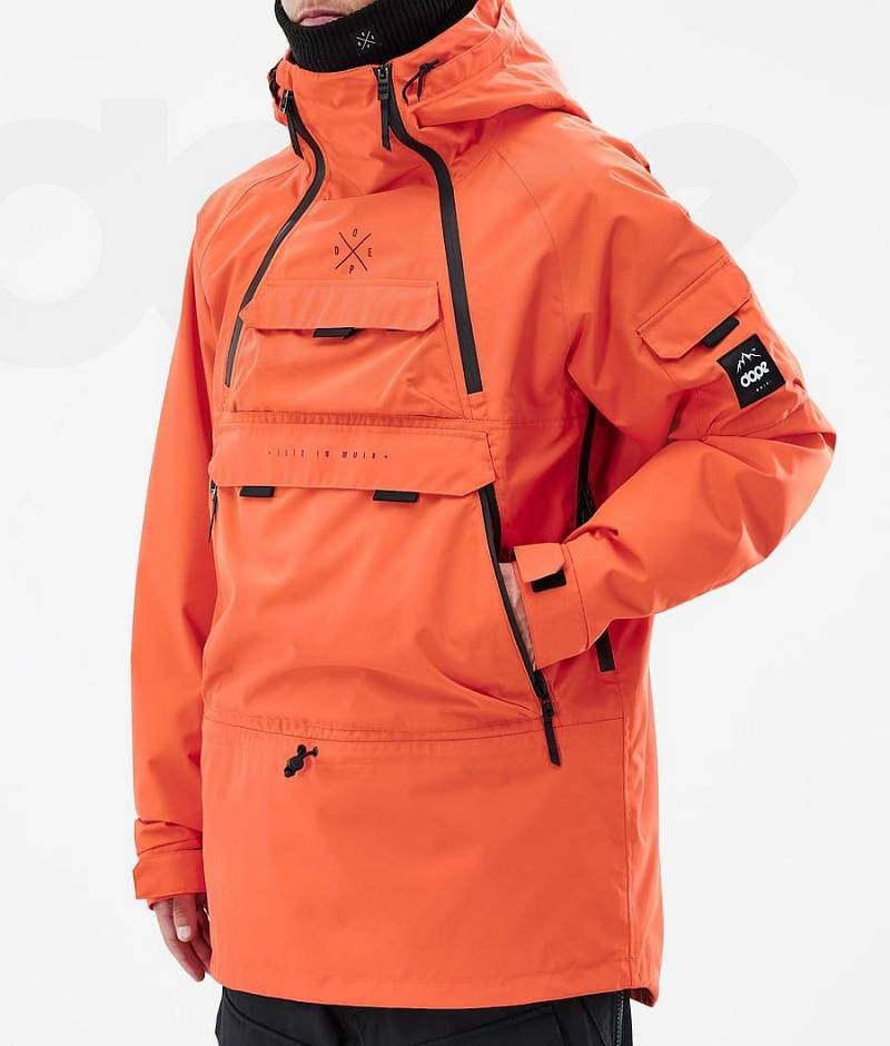 Orange Men's Dope Akin Snowboard Jackets | India_D1605