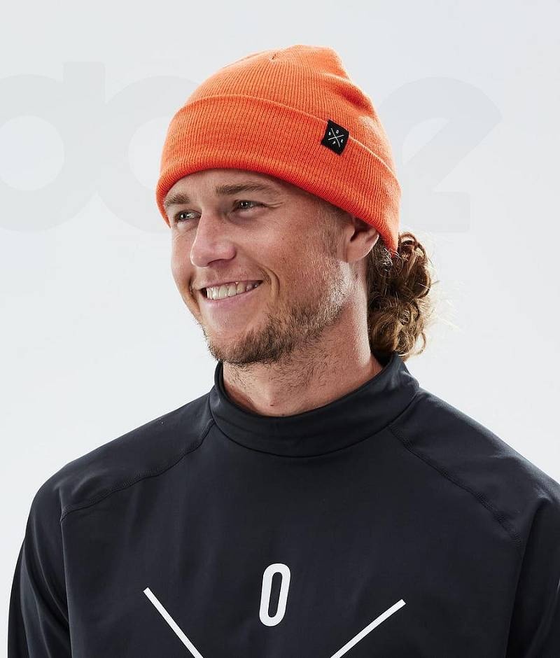 Orange Women's Dope Solitude Beanies | India_D1397