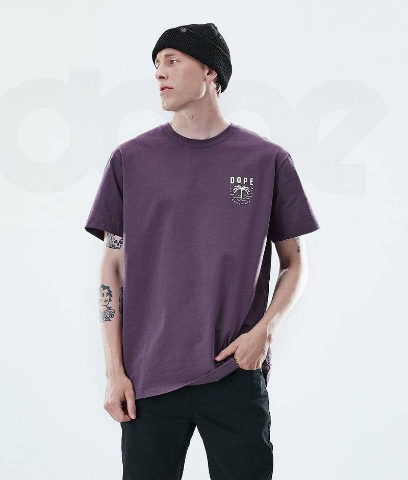 Purple Men's Dope Daily T-shirts | India_D1291