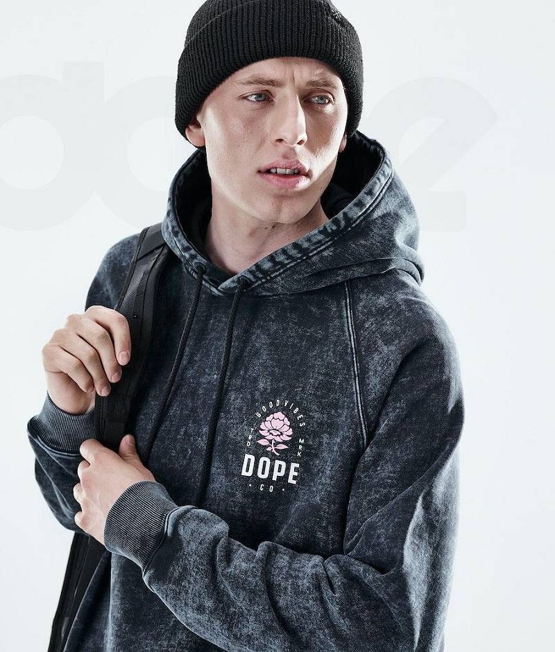 Rose Black Men's Dope Daily Hoodies | India_D2432