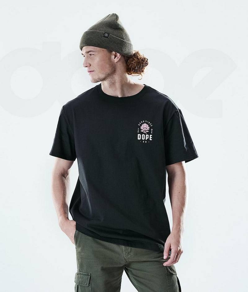 Rose Black Men's Dope Daily T-shirts | India_D1628