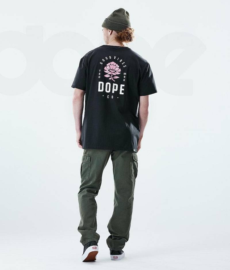 Rose Black Men's Dope Daily T-shirts | India_D1628