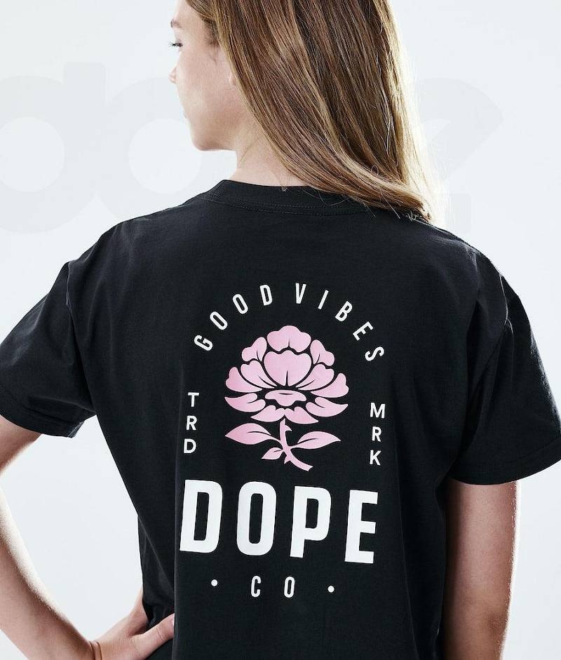 Rose Black Women's Dope Regular T-shirts | India_D2425