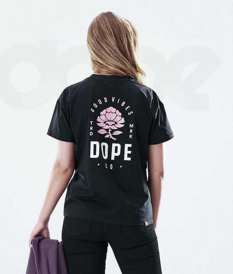 Rose Black Women\'s Dope Regular T-shirts | India_D2425