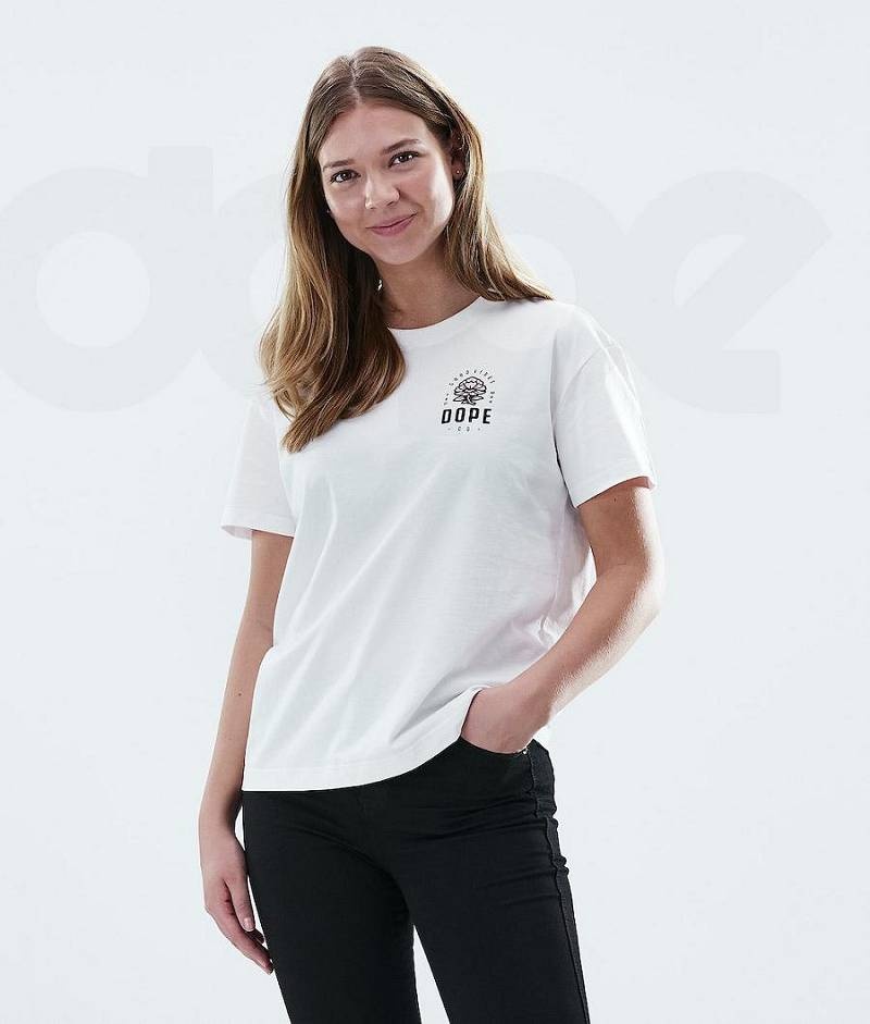 Rose White Women's Dope Regular T-shirts | India_D1908