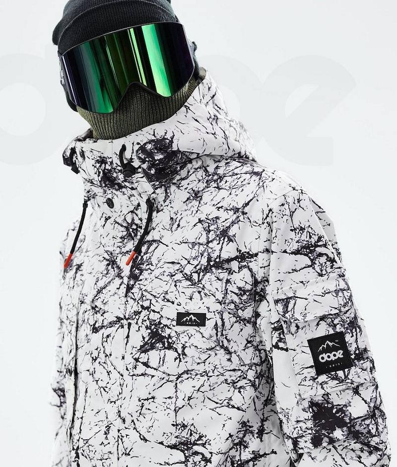 White Black Men's Dope Adept 2021 Snowboard Jackets | India_D1524