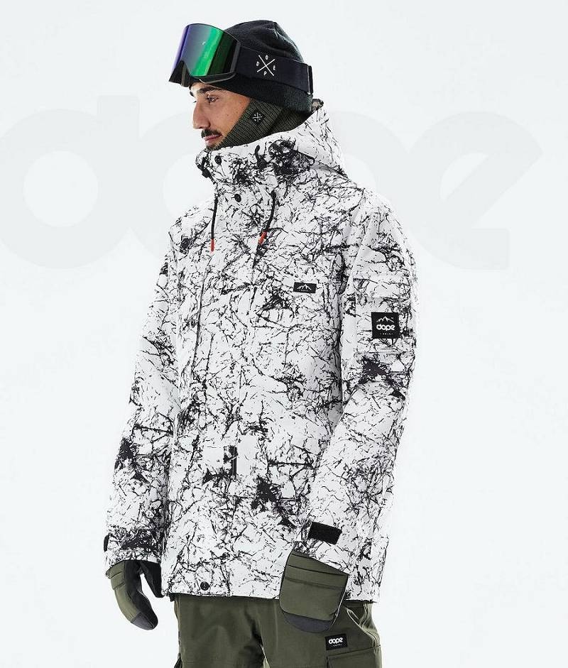 White Black Men\'s Dope Adept 2021 Snowboard Jackets | India_D1524