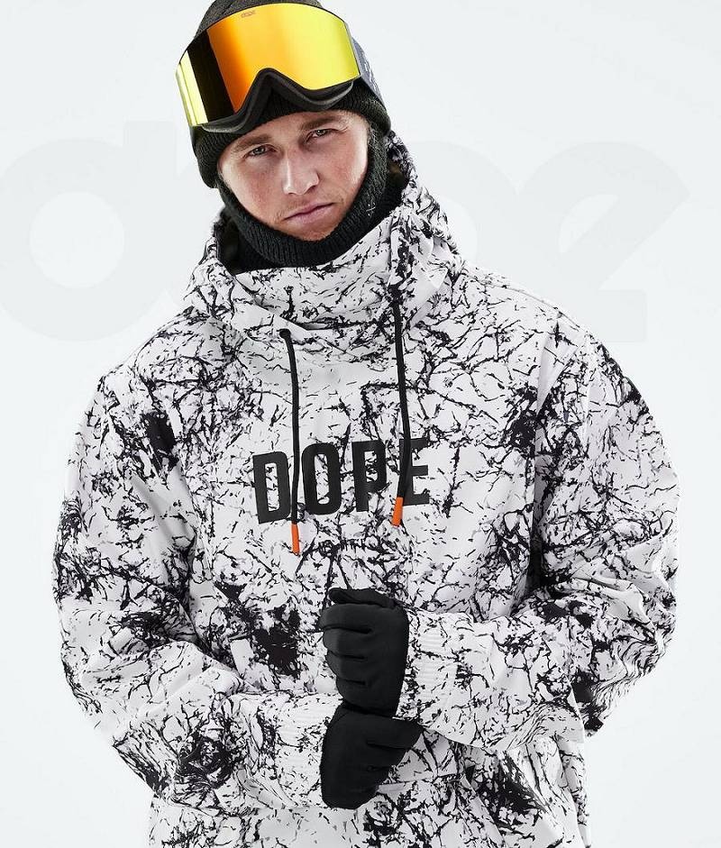 White Black Men's Dope Yeti 2021 Snowboard Jackets | India_D1867