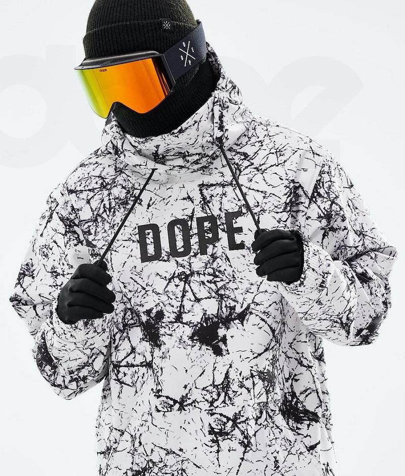 White Black Men's Dope Yeti 2021 Snowboard Jackets | India_D1867