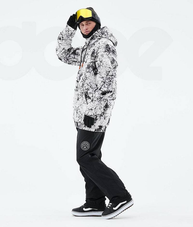 White Black Men's Dope Yeti 2021 Snowboard Jackets | India_D1867