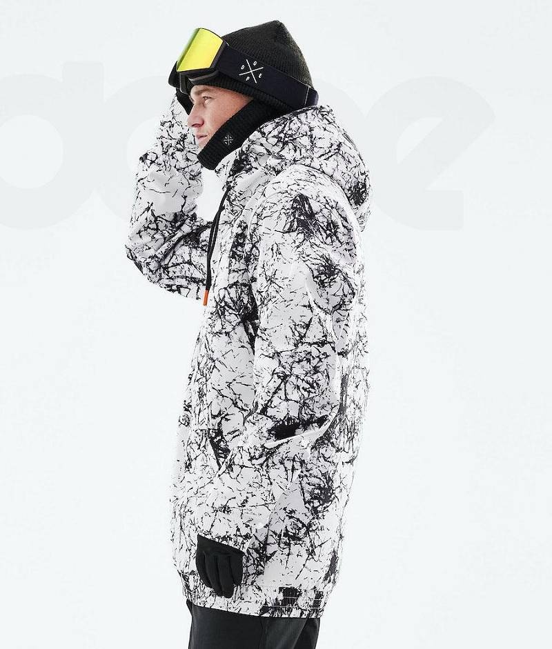 White Black Men's Dope Yeti 2021 Snowboard Jackets | India_D1867