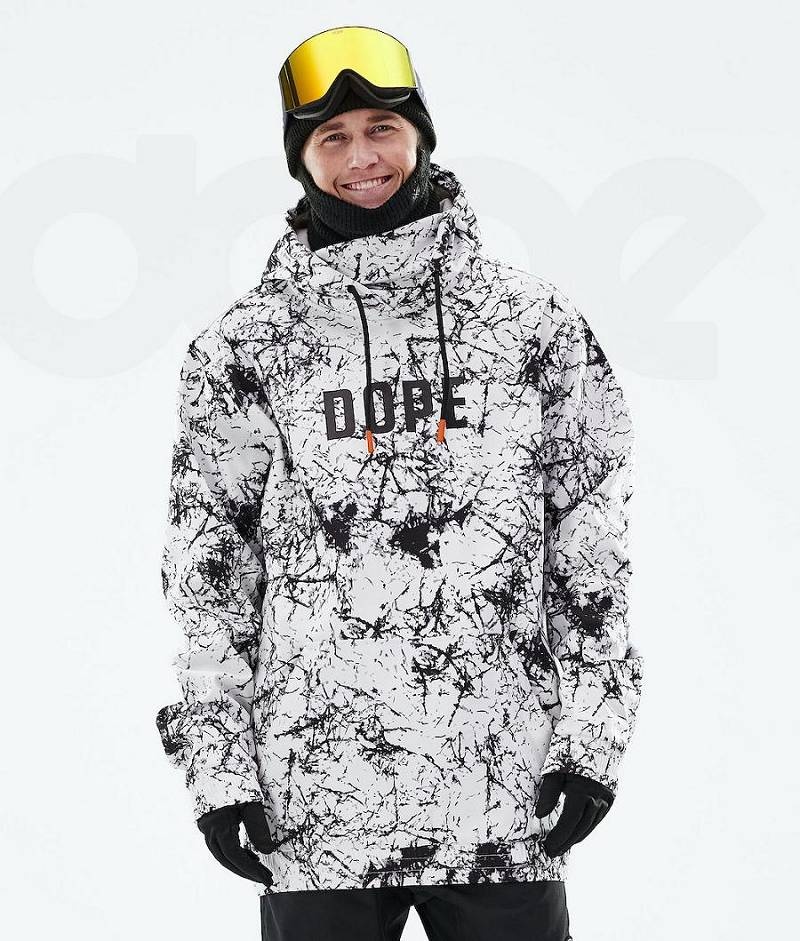 White Black Men\'s Dope Yeti 2021 Snowboard Jackets | India_D1867