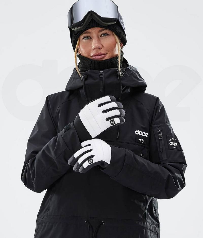 White Women's Dope Ace Snowboard Gloves | India_D1360